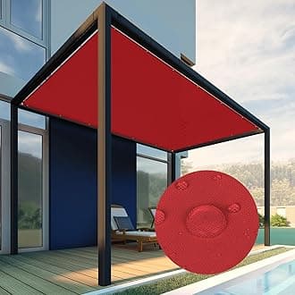 Patio Paradise 18' x 25' Waterproof Sun Shade Sail Rectangle Shade Cloth with Grommets, 260 GSM Patio Canopy Awning 95% UV Block for Backyard Deck Pergola Replacement Cover, Red, Customized