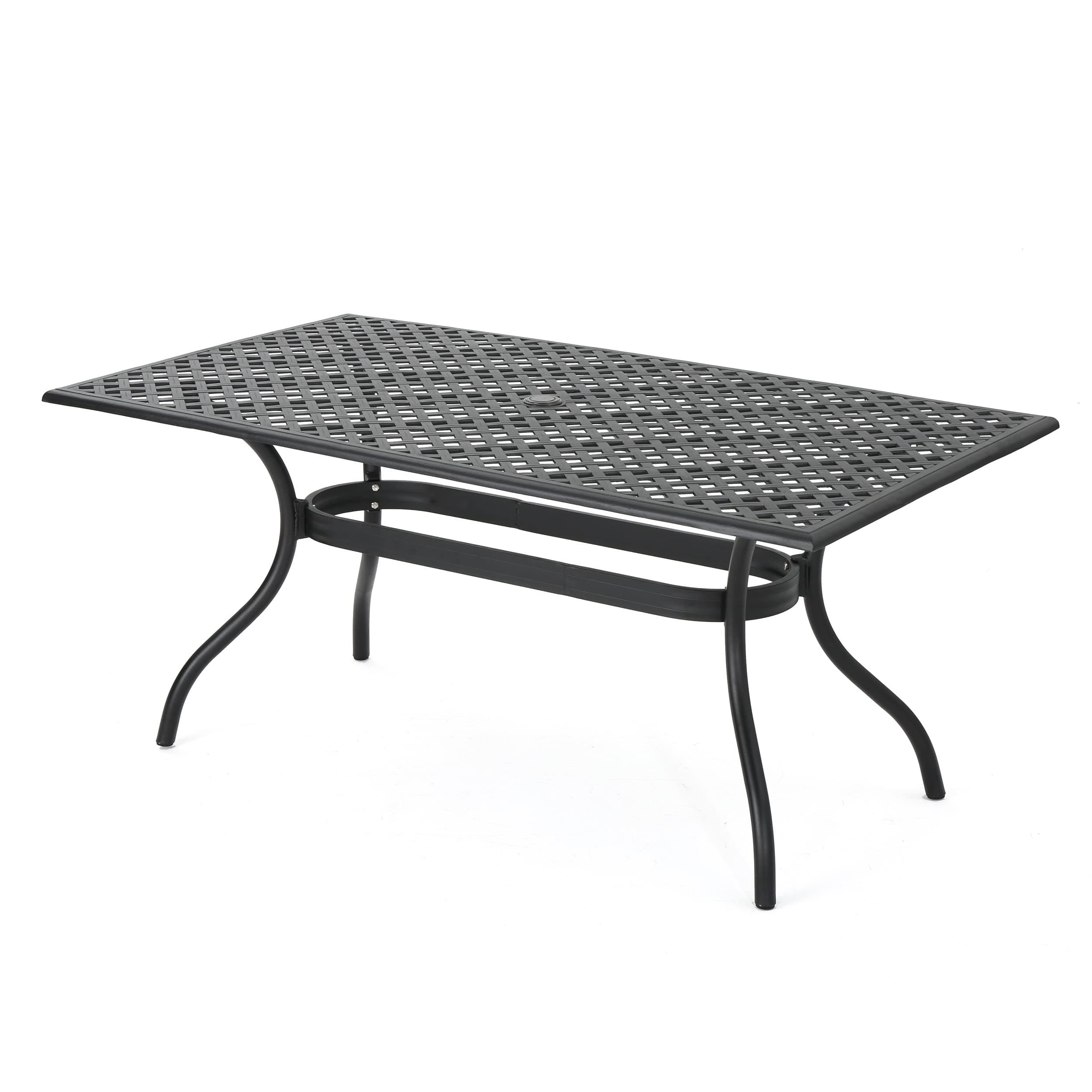 Christopher Knight HomeCayman Cast Aluminum Rectangle Table, Black Sand