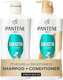 Shampoo & Conditioner Set, Smooth and Sleek - Frizz Control with Antioxidants, Nourishing for All Hair Types - Curly, Dry, Color-Treated, 52.8 Oz Total + Miracle Rescue Shot (0.5 Oz)