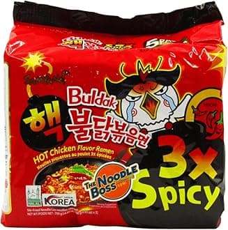 Samyang 3Xspicy Hot Chicken Ramen (140 gramsx5) Pouch, 700 grams