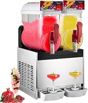 VEVOR Commercial Slushy Machine 2 Tank 30L Frozen Drink Slush Making Machine 700W Stainless Steel Margarita Wine Slush Smoothies Maker for Commercial and Home Use