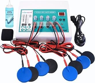 Physiogears 4 Channel Tens Auto Mode Multi-Function Physiotherapy Nerve Stimulator Electrotherapy Physiotherapy Equipment with One Year Warranty All Pain Relief Device (Electrode Pad)