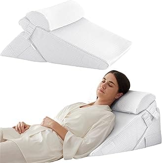 Orthopedic Foam Post Surgery Pillow for Back, Legs and Knees, 9" and 12" Adjustable Triangle Pillow for Sleeping, Acid Reflux (Pack of 3)