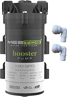MEETOS RO Gold Booster Pump 100 GPD, RO Motor with Elbow Compatible with All Types of Domestic RO Water Purifier, Noiseless, Copper Wilding, Universal Type Motor, 2 Year Warranty