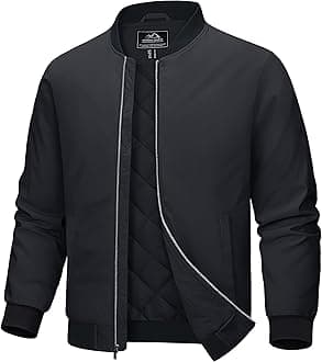 MAGCOMSENBomber Jackets for Men Winter Casual Quilted Jacket Warm Windproof Padded Jackets Zip Up Coats