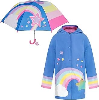 Kids Umbrella for Girls and Boys & Rain Coats Set -Toddler Umbrellas Kids Raincoat Boys Girls Jacket