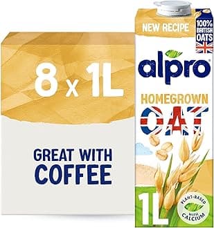Alpro Oat Drink - 100% British Oats - Plant-Based Long Life Dairy Free & Lactose Free Milk Alternative - 1L (Pack of 8)