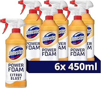Power Foam Citrus Blast Upside Down Spray bleach-free toilet & bathroom cleaner eliminates 99.99%* of germs 6x 450 ml
