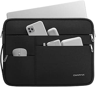 Omnpak for 13.6 inch MacBook Air Case Sleeve Compatible with 13 inch New MacBook Air M5/MacBook Neo A18 Pro, 13-14" MacBook Air/Pro M5/M4/M3/M2/M1, Water Repellent Laptop Case with Handle