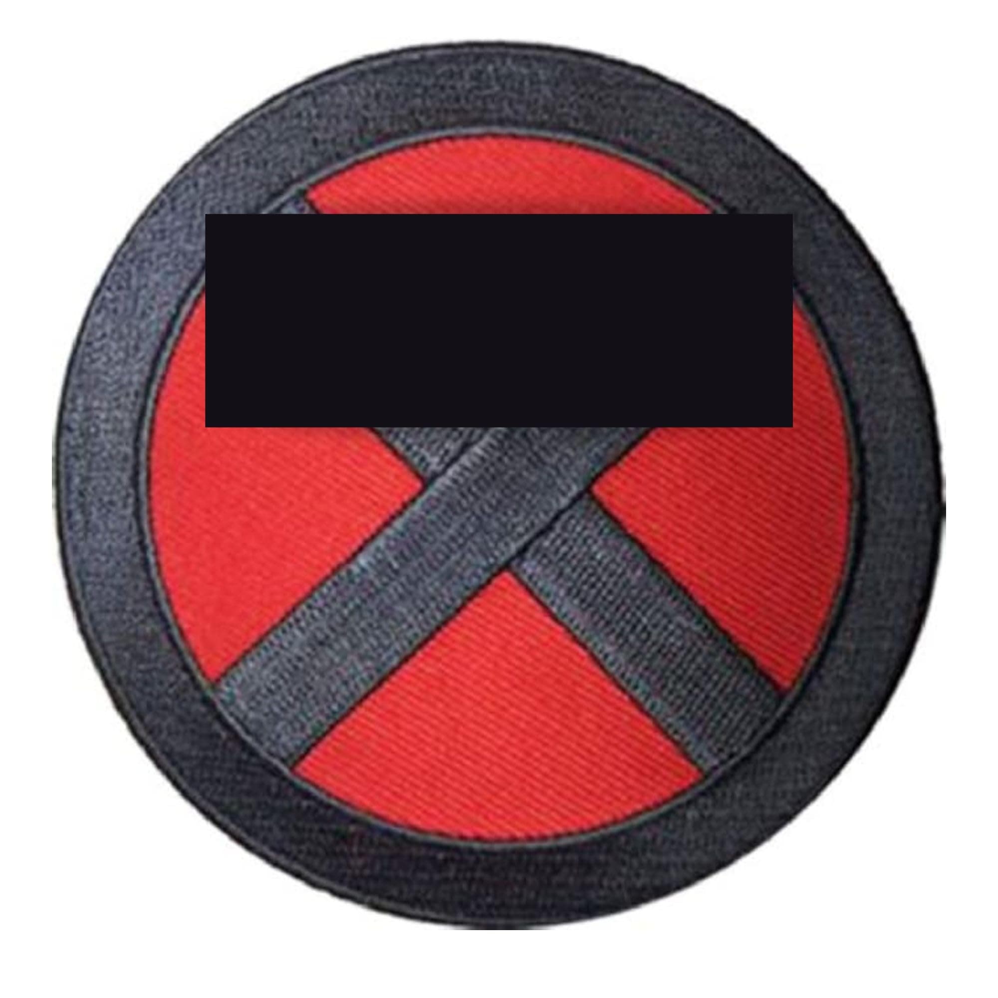 X Storm Gray and Red Embroidered [Iron On Patch - 3.5 inch] for Jackets, Vests, Back Packs, Hats, and Tactical Gear