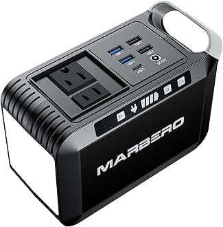 MARBERO Portable Power Bank with AC Outlet, Peak 120W/110V Portable Laptop Battery Bank, 24000mAh Charger Power Supply with AC Outlet, Power Station for Outdoor Camping Home Office Hurricane Emergency