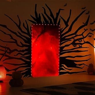 3 Pcs Horror Lighted Door Cover Decorations Spooky Background Cloths Banner Decor Party Supplies Fans Favors for Garage Gate Ceiling Wall Classroom Office Home Indoor