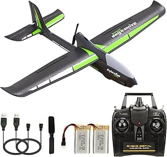 RC Plane 4 Channel Ranger 600 Remote Control Airplane Toys, 2.4GHz Easy to Fly RTF RC Glider Aeroplane with 6 Axis Gyro 2 Batteries for Adults Kids Beginners Boys