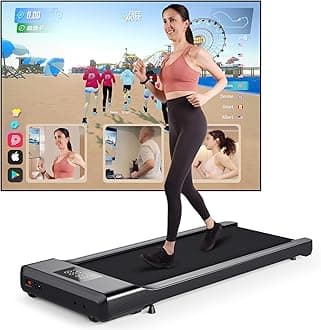 DeerRun Walking Pad Raceable, Max 136kg 159kg Walking Treadmill Suitable for High-tech Wearables, Under Desk Treadmill with Multi-Runner Races,APP Control for Home & Office, Door to Door Delivery