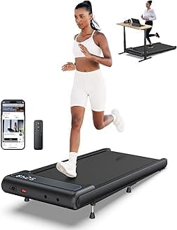 WELLFIT [265+ lbs Capacity] 10% Incline Standing Under Desk Walking Pad Treadmill for Indoor Home Office - 2.5HP Low Noise Running Treadmills with Smart Voice Control,Works with Apps & Remote