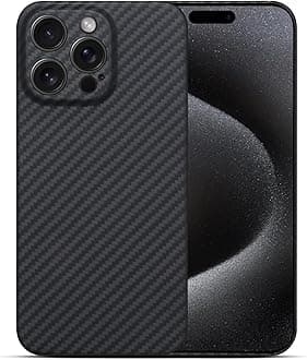 Ultra Thin Aramid Carbon Fiber Case for Apple iPhone 15 pro max, Camera Full Cover Protection (for iphon15 pro max) Black