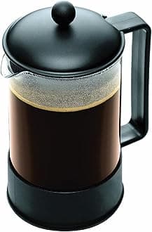 51oz Brazil French Press Coffee Maker, High-Heat Borosilicate Glass, Black - Made in Portugal