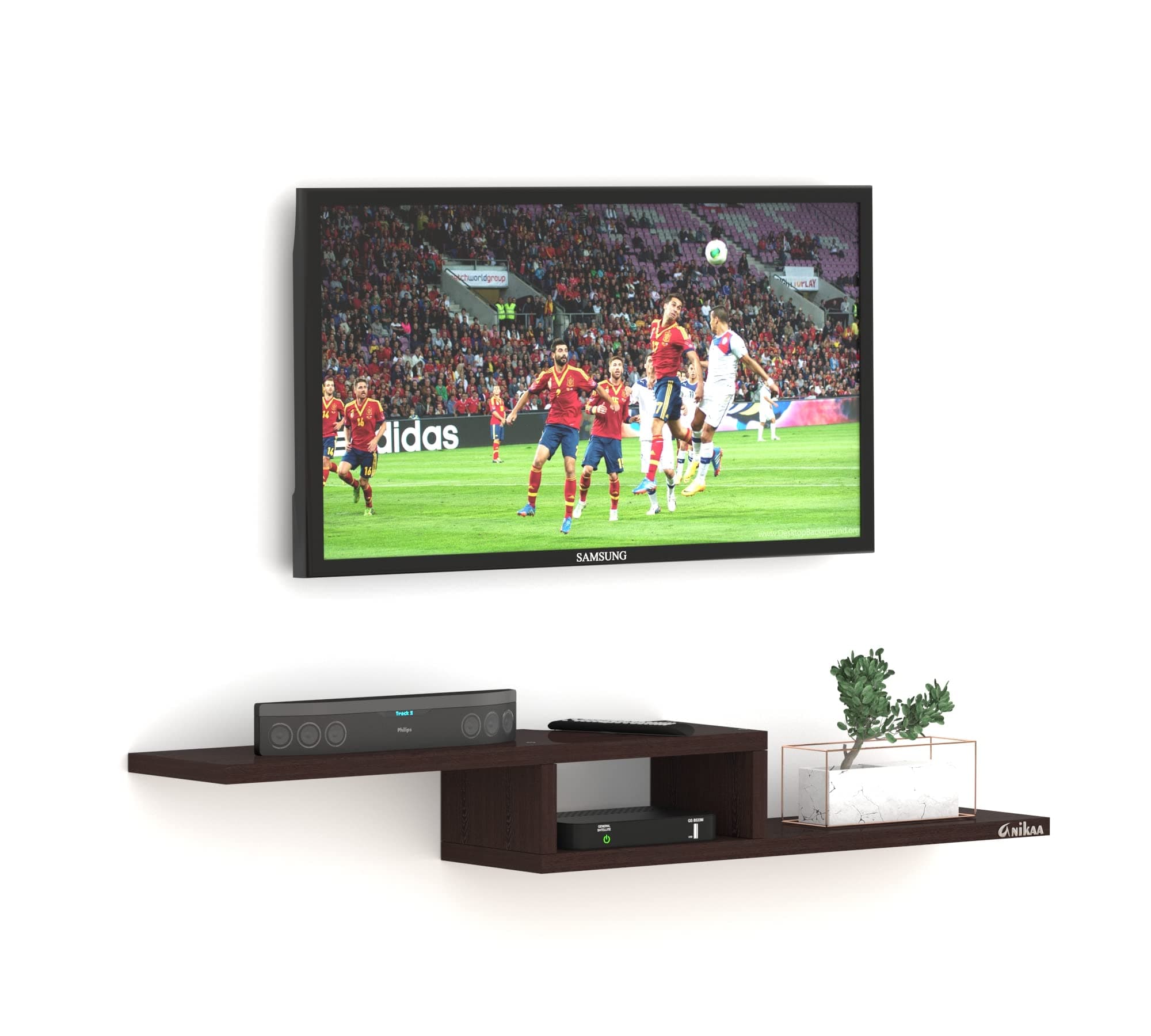 Anikaa Cavin Engineered Wood Wall Mount TV Unit/TV Stand/Wall Set Top Box Stand/TV Cabinet/TV Entertainment Unit (Wenge)(D.I.Y)