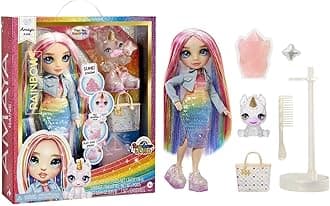 Rainbow High Amaya (Rainbow) with Slime Kit & Pet - Rainbow 11” Shimmer Doll with DIY Sparkle Slime, Magical Yeti Pet and Fashion Accessories, Kids Gift 4-12 Years