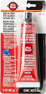 Pro Seal 80726 Red Hi-Temp RTV Silicone Instant Gasket. 3 oz.