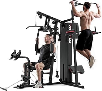 Home Gym, Workout Station with 150LBS Weight Stack, Multifunctional Home Gym Equipment, Exercise Equipment for Full Body Strength Training