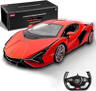 RC Car 1/14 Scale 2.4Ghz Lamborghini Sian FKP 37 Radio Remote Control R/C Toy Car Model Vehicle (Red)