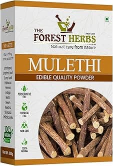 The Forest Herbs Natural Care From Nature Mulethi Powder For Face, Hair (200 Grams) Eating and Drinking | Edible | Licorice Powder For Skin Care