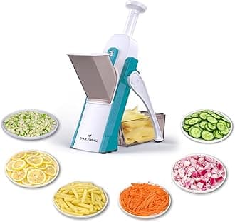 ONCE FOR ALL Mandoline Vegetable Slicer Adjustable Thickness Potato Onion Chopper Safe Upright Dicer Fruit (blue)