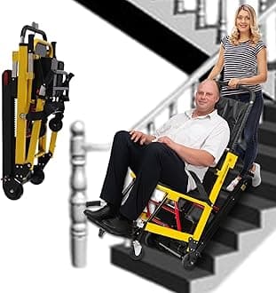 Electric Climbing Stair Wheelchair Foldable Automatic Electric Wheelchair Stair Lift for Up and Down Stairs, Ideal for the Disabled and Elderly