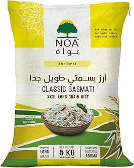 NOA Classic Basmati Xxxl Long Grain Rice, 5 Kg
