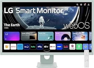 LG 32SR50F-G Smart Monitor 32-Inch FHD (1920x1080) IPS Display, webOS 23, HDR 10, x2 Built-in Speakers, AirPlay 2, Screen Share, Bluetooth, ThinQ App, Remote Control, Green