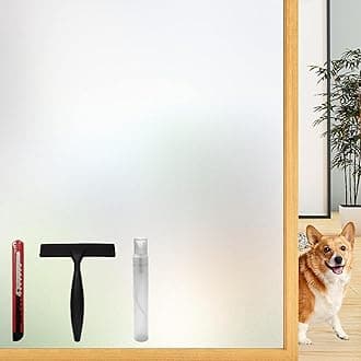 Frosted Glass Window Privacy Film with Installation Tools, Removable, Peep-Proof, Static Cling, Heat Control, UV Protection (47.3 x 78.7 Inch)