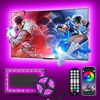 Daymeet Led Lights for TV, 16.4 FT Smart LED TV Backlights for 45-85 inch USB TV Behind Lighting Color Changing RGB TV Led Light Strip with Remote Music Sync Bluetooth APP Control for Bedroom, Party