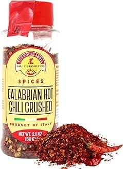 TUTTOCALABRIA Calabrian Chili Flakes, Dried, Crushed Hot Chili Peppers, 60 g, 2.11 oz All Natural, Non-GMO, Product of Italy