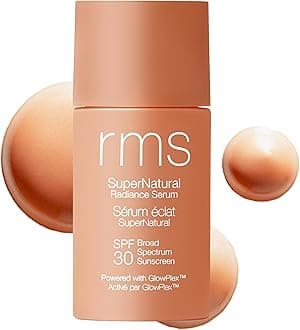 RMS Beauty Supernatural Radiance Serum SPF 30 - Lightweight Hydrating Facial Sunscreen with Antioxidants, Natural Glow Enhancer, Broad Spectrum UVA/UVB, 1 oz