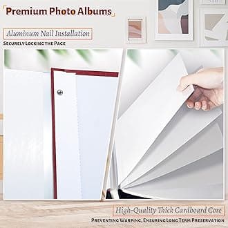 Artfeel Photo Album Self Adhesive Scrapbook,40 Pages Large Photo Book for 4x6,5x7,8x10 Pictures, DIY Album for Baby Wedding Family Travel Birthday Gifts, with Metallic Pen and Scraper