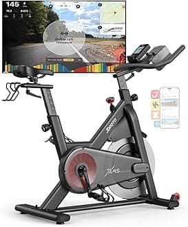 JOROTO Exercise Bike, Magnetic Stationary Bikes for Home with 40LBS Flywheel, App Supported Indoor Bike with 350LBS Weight Capacity, Low Noise,Digital Monitor,Bottle and Tablet Holder