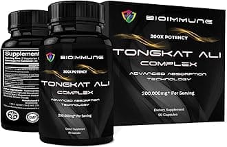 BioImmune Longjack Tongkat Ali Extract Capsules 200x Strength Muscle Mass Strength, Drive, Performance