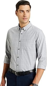 Symbol PremiumMen's Stylish Checkered Casual Shirt - Regular Fit | Full Sleeve | Pure Cotton | Smart Casual Wear (Available in Plus Sizes)
