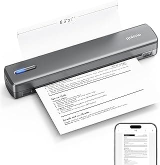 POLONO Portable Printer Wireless for Travel, D810 Bluethooth Thermal Printer Support for 8.5"x11" US Letter,Compatible with iOS, Android, Laptop for Office, Car and Home, Deep Grey