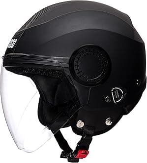 Studds Urban Black with Black Strip Open Face Helmet (L)