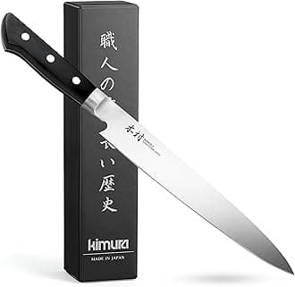 KimuraSashimi Knife, [Made in Japan], 8 inch Professional Chef Knife, Ultra Sharp High Carbon Molybdenum Stainless Steel Kitchen Knives, Chefs Knife with Ergonomic Handle - Japanese Sushi Knife