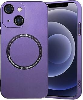 A rtistque TPU Matte Slim Hard Back Cover Case for iPhone 14 Compatible for Mag-Safe Scratch-Resistant | Lens Protection - Purple