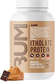 RAW Whey Isolate Protein Powder, Chocolate Peanut Butter (CBUM Itholate) - 100% Grass-Fed Sports Nutrition Powder for Muscle Growth & Recovery - Low-Fat, Low Carb, Naturally Flavored - 25 Servings