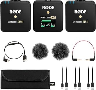 Rode Wireless GO 2 Dual Compact Digital Wireless Microphone System with Rode SC16 USB-C to USB-C Cable