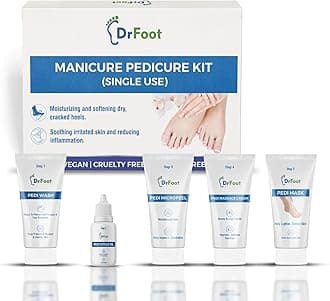 Dr Foot Manicure Pedicure Kit | For Brightens and smoothens skin | Pedi Wash-8 gm | Cuticle Oil-10 ml | Micropeel-8 gm | Massage Cream-8 gm | Pedi Mask-8gm