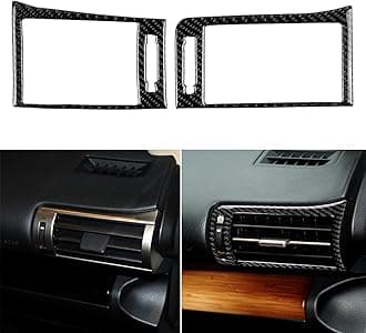 NVCNX Car Dashboard Sides Air Vent Outlet Frame Cover Decal Compatible with Lexus ​IS250 2014 2015 / IS200t 2016 2017 / IS300 2016-2020 / IS350 2014-2020 Carbon Fiber Interior Trim Accessories Black