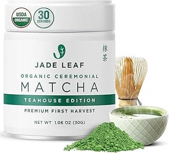 Organic Ceremonial Grade Matcha Green Tea Powder - 100% Pure Japanese First Harvest Green Tea for Ceremonies, Usucha, Lattes 30g / 1.06 Ounce Tin (Pack of 1)