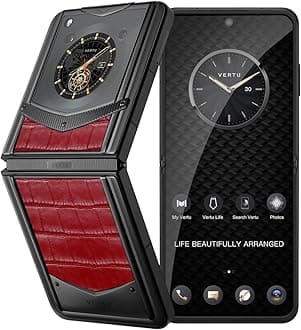 VERTU IRONFLIP Alligator Skin Flip Cell Phone, Unlocked Android 5G Smartphone, One-Hand Control, 50MP Camera, 12G +512G, Dual SIM, 6.9" 120Hz OLED Display, 65W Fast Charge (Flame Red)
