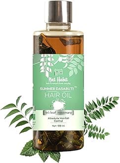 Tri-Leaf Rosemary Hair Oil For Men & Women Hairfall Reduction, Suitable For All Hair Types, No Paraffin, Mineral Oil, Preservatives & Chemicals, 100ml